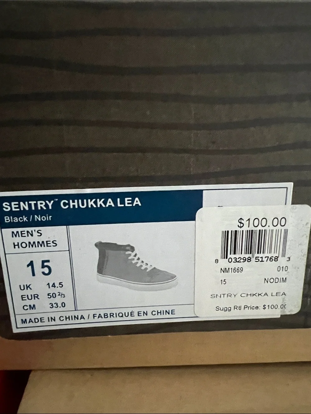 Men's Sorel Sentry Chuka Lea-Size 15 (NWT)